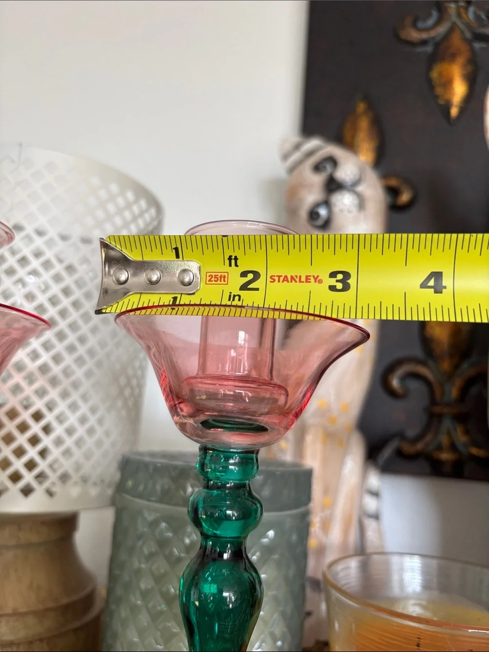 🆕GBS Delicate Handblown Glass Tiffany-Style Tulip Candleholders, Bundle Of 2
